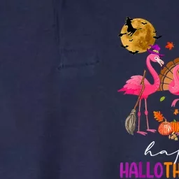 Flamingo Happy HalloThanksmas Funny Halloween Thanksgiving Softstyle Adult Sport Polo