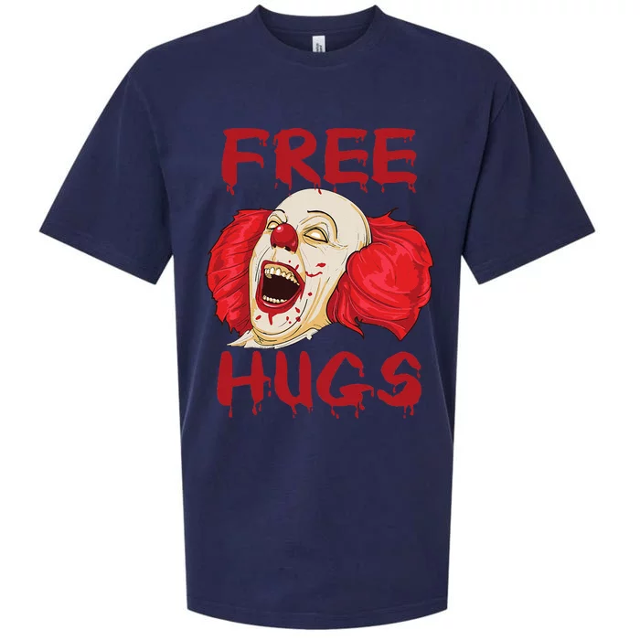 Free Hugs Halloween Evil Killer Scary Clown Horror Gift Sueded Cloud Jersey T-Shirt