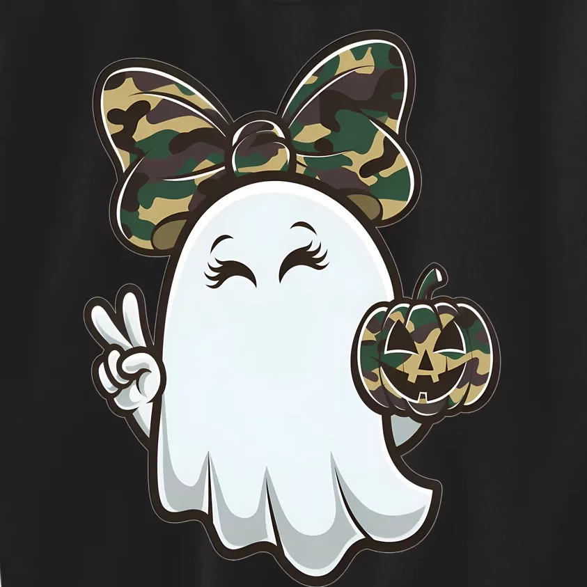 Funny Hello Hunting Season Halloween Camouflage Camo Ghost Kids Sweatshirt