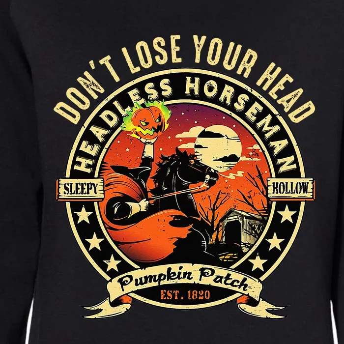 Funny Headless Horseman Urban Legend Halloween Pumpkin Patch Womens California Wash Sweatshirt