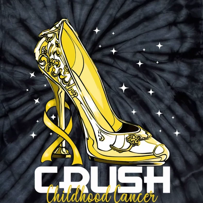 Floral High Heel Crush Childhood Cancer Warrior Tie-Dye T-Shirt