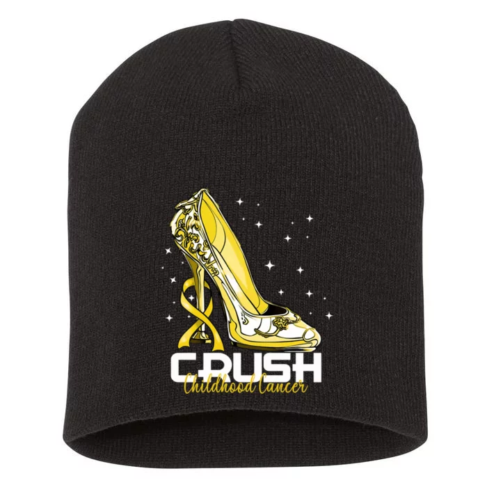 Floral High Heel Crush Childhood Cancer Warrior Short Acrylic Beanie