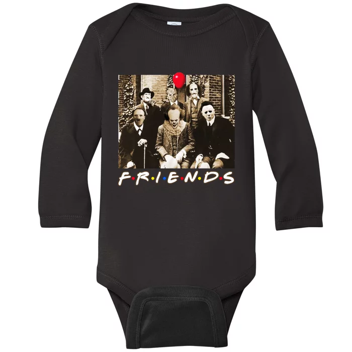 Friends Halloween Horror Team Scary Movies Costume Baby Long Sleeve Bodysuit