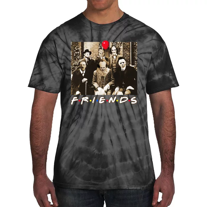 Friends Halloween Horror Team Scary Movies Costume Tie-Dye T-Shirt