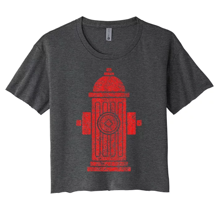 FIRE HYDRANT HALLOWEEN COSTUME PRETEND IM A FIRE HYDRANT Women's Crop Top Tee