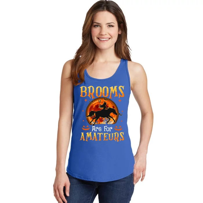 Funny Halloween Horses Witch Brooms Are For Amateurs Ladies Essential Tank