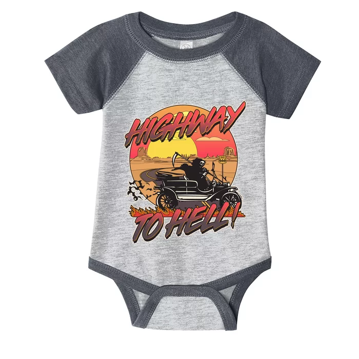 Funny Halloween Highway To Hell Grim Reaper Infant Baby Jersey Bodysuit