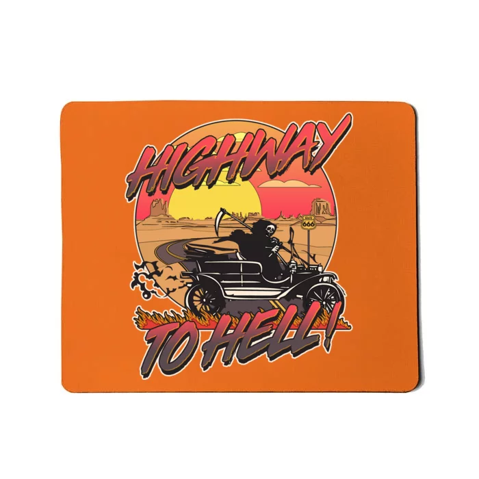 Funny Halloween Highway To Hell Grim Reaper Mousepad