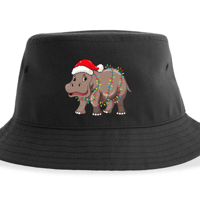 Festive Hippopotamus Hat for Christmas Lovers Sustainable Bucket Hat