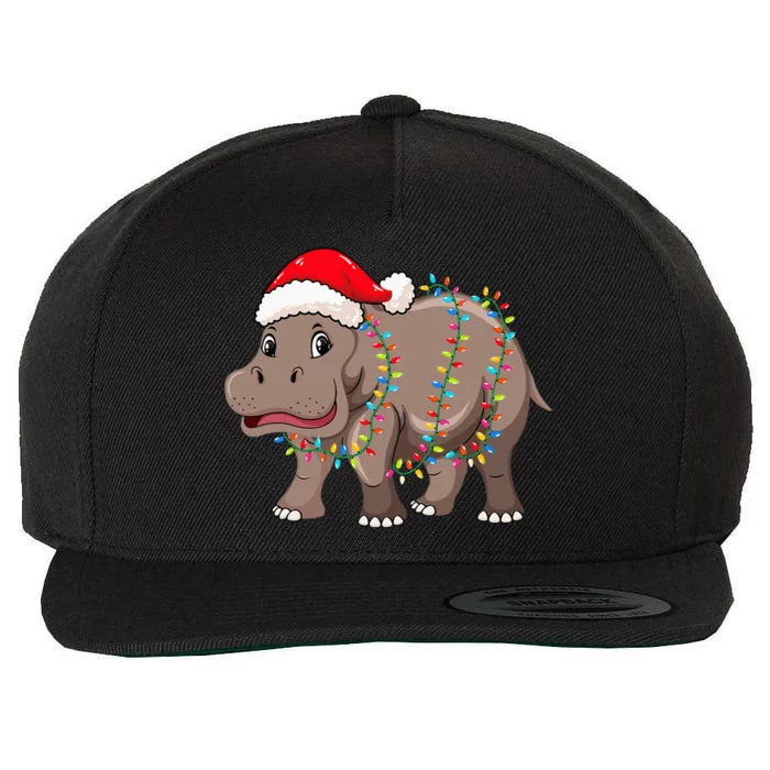 Festive Hippopotamus Hat for Christmas Lovers Wool Snapback Cap