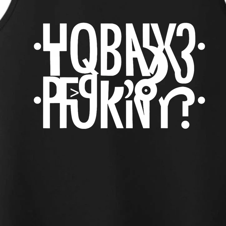 Funny Horny Hidden Message Horny? Reflexed Secret Message Performance Tank