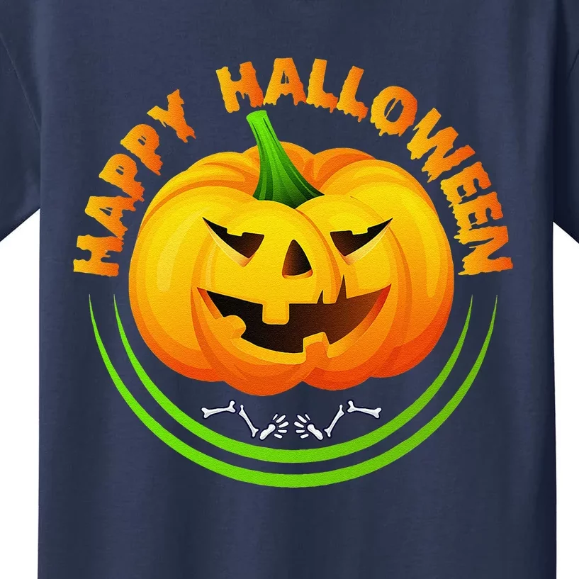 Funny Happy Halloween Scary Spooky Pumpkin Costume Kids T-Shirt