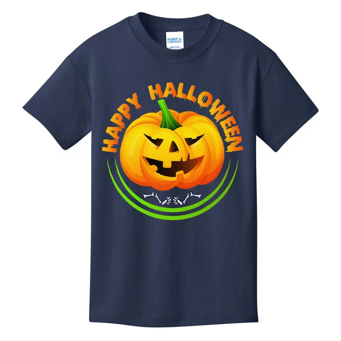 Funny Happy Halloween Scary Spooky Pumpkin Costume Kids T-Shirt