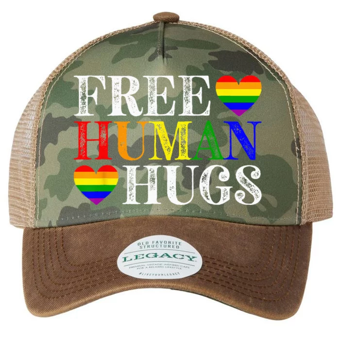 Free Human Hugs LGBT Pride Month Legacy Tie Dye Trucker Hat