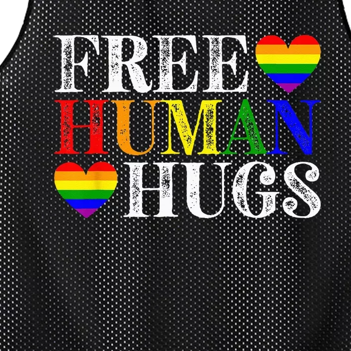 Free Human Hugs LGBT Pride Month Mesh Reversible Basketball Jersey Tank