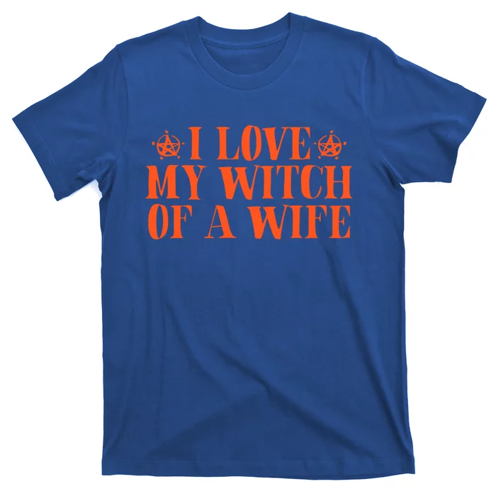 Funny Halloween Husband I Love My Witch Of A Wife Gift T-Shirt