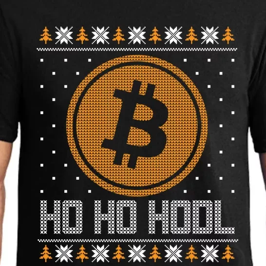 Funny Ho Ho Hodl Bitcoin Christmas Gift Ugly Sweater Party Cute Gift Pajama Set