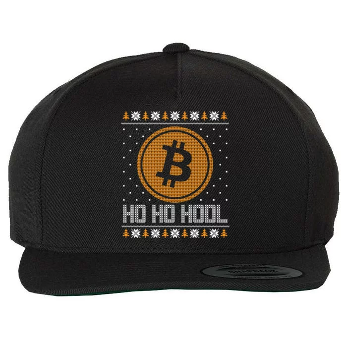 Funny Ho Ho Hodl Bitcoin Christmas Gift Ugly Sweater Party Cute Gift Wool Snapback Cap