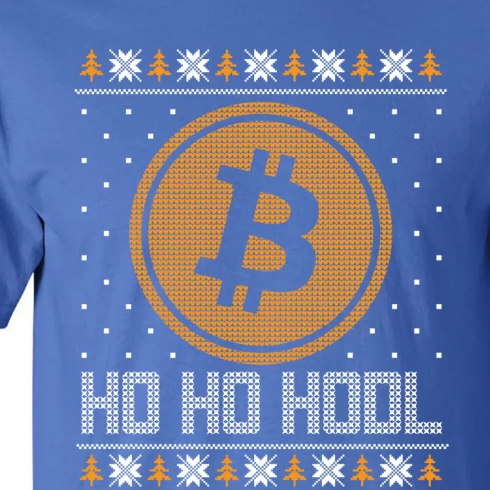 Funny Ho Ho Hodl Bitcoin Christmas Gift Ugly Sweater Party Cute Gift Tall T-Shirt