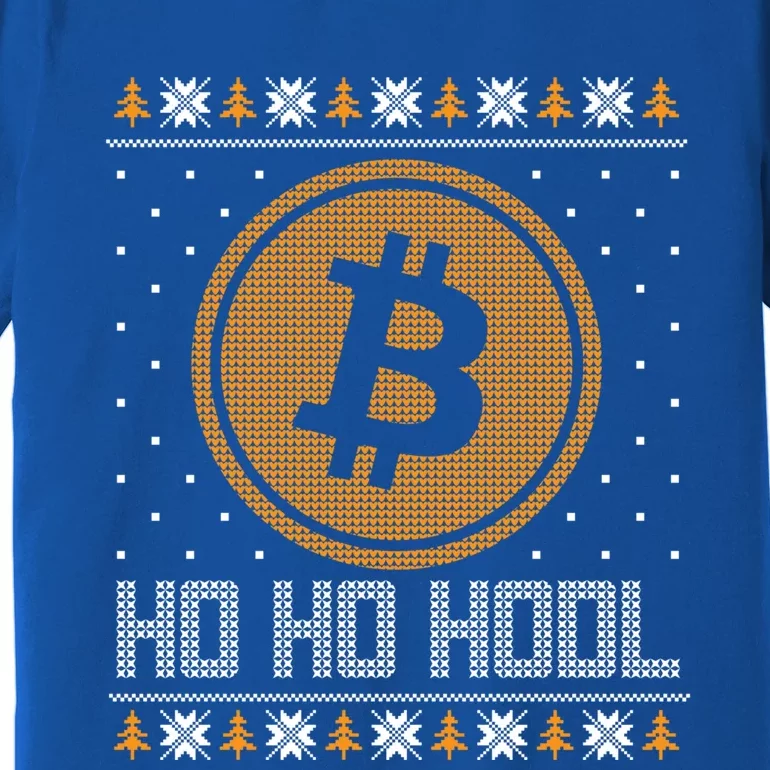 Funny Ho Ho Hodl Bitcoin Christmas Gift Ugly Sweater Party Cute Gift Premium T-Shirt