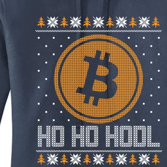 Funny Ho Ho Hodl Bitcoin Christmas Gift Ugly Sweater Party Cute Gift Women's Pullover Hoodie