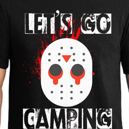 Funny Horror Halloween Lets Go Camping Mask Serial Killer Pajama Set