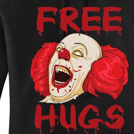 Free Hugs Halloween Evil Killer Scary Clown Horror Gift Women's Pullover Hoodie