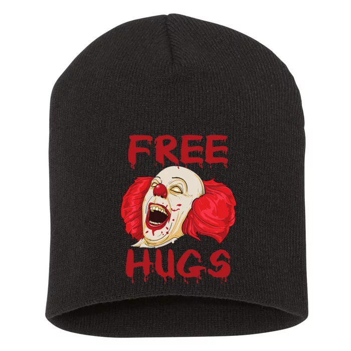 Free Hugs Halloween Evil Killer Scary Clown Horror Gift Short Acrylic Beanie