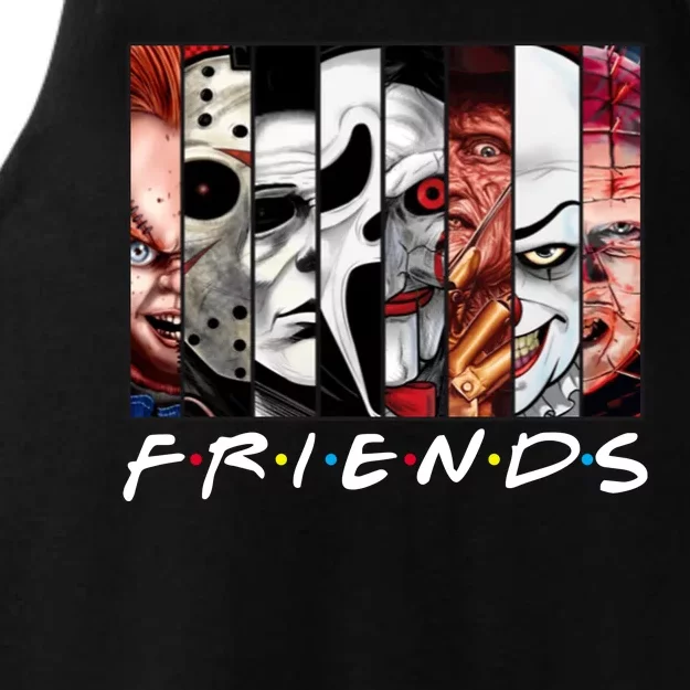 Friends Halloween Horror Squad Parody Ladies Tri-Blend Wicking Tank