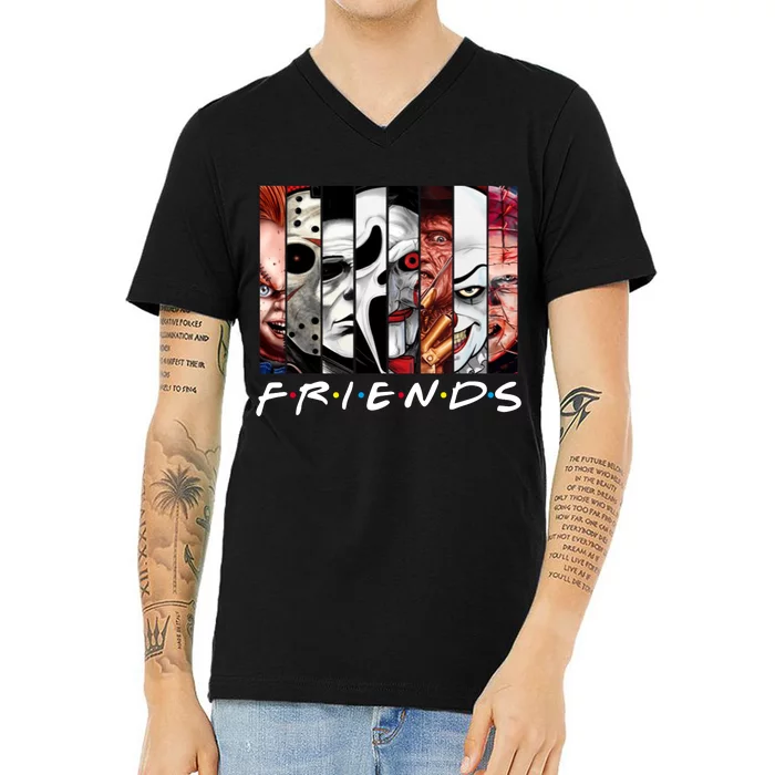 Friends Halloween Horror Squad Parody V-Neck T-Shirt