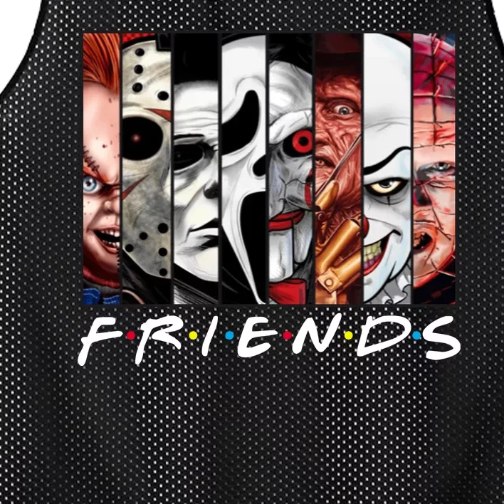 Friends Halloween Horror Squad Parody Mesh Reversible Basketball Jersey Tank