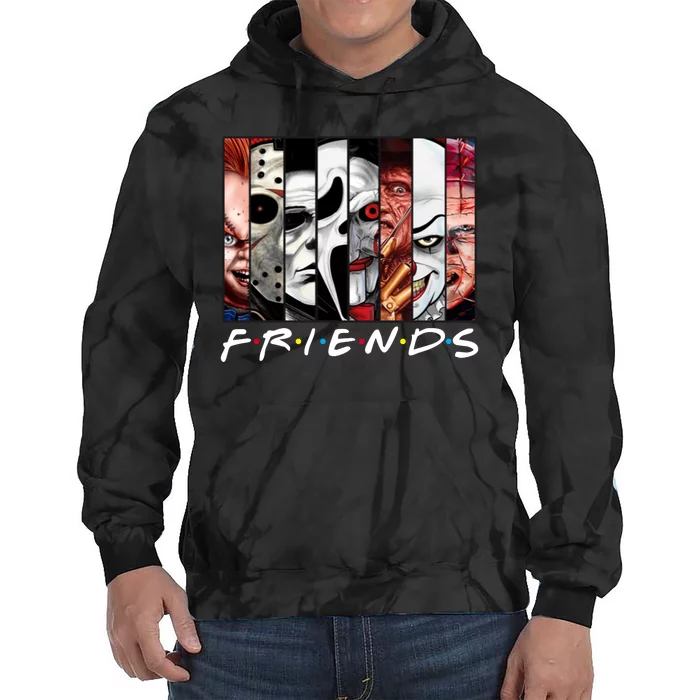 Friends Halloween Horror Squad Parody Tie Dye Hoodie