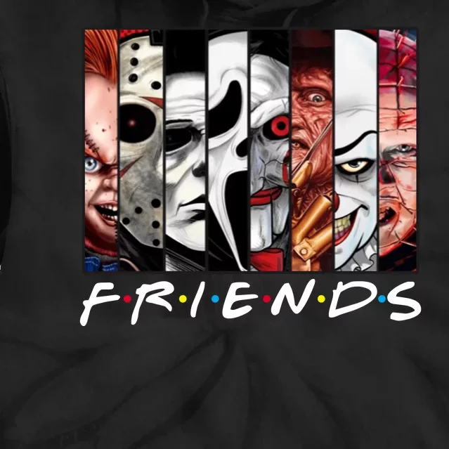 Friends Halloween Horror Squad Parody Tie Dye Hoodie