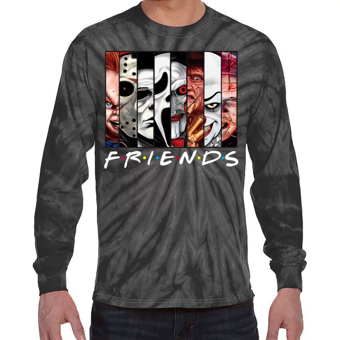 Friends Halloween Horror Squad Parody Tie-Dye Long Sleeve Shirt