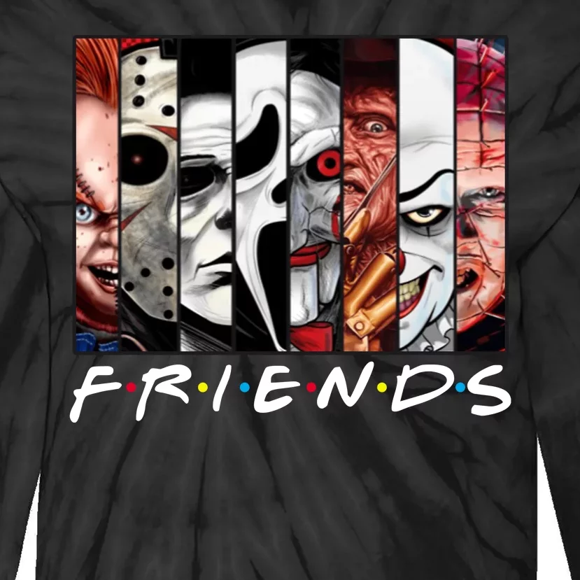 Friends Halloween Horror Squad Parody Tie-Dye Long Sleeve Shirt