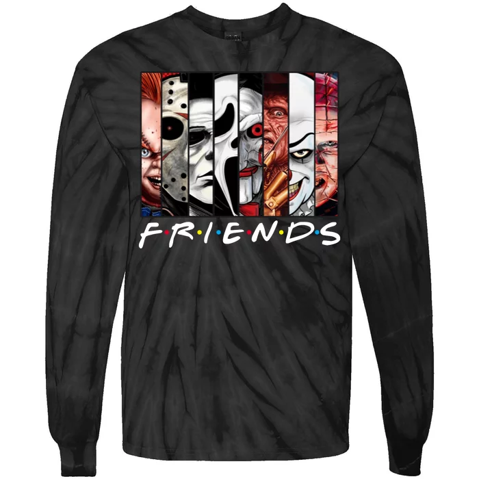 Friends Halloween Horror Squad Parody Tie-Dye Long Sleeve Shirt