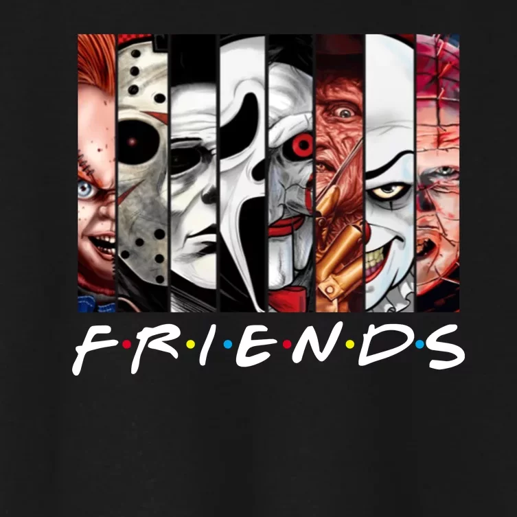 Friends Halloween Horror Squad Parody Women's Crop Top Tee