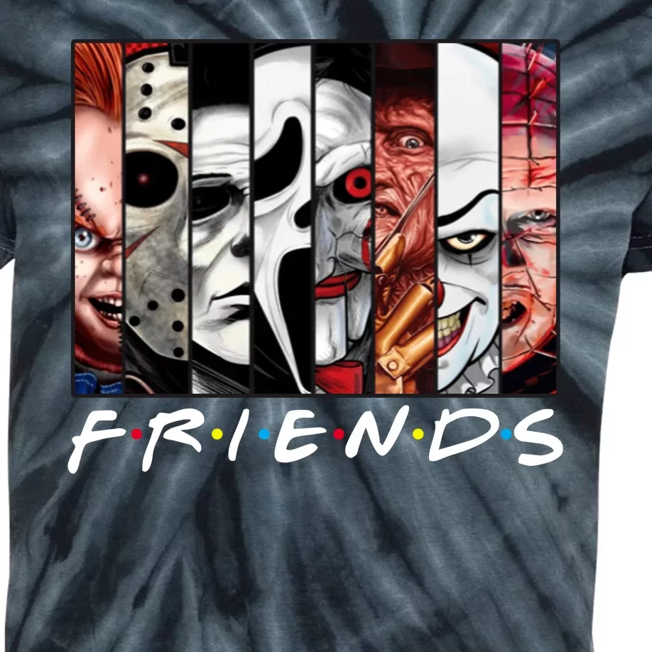 Friends Halloween Horror Squad Parody Kids Tie-Dye T-Shirt