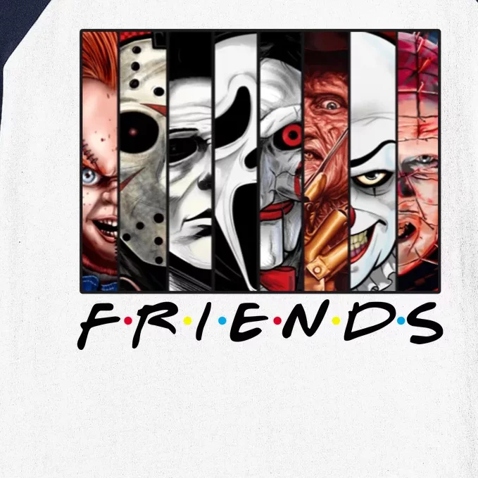 Friends Halloween Horror Squad Parody Baseball Sleeve Shirt