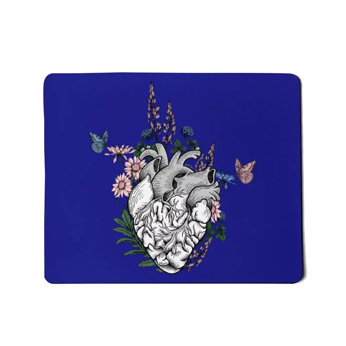 Funny Hu Heart Anatomy Anatomical Heart Floral Flower Gift Mousepad