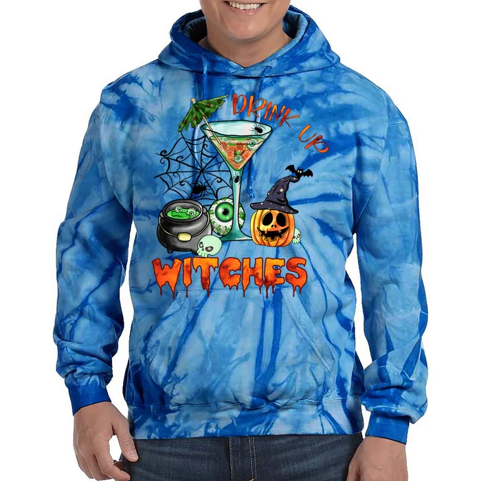 Funny Halloween Hat Drink Up Witches Funny Drink Up Witches Tie Dye Hoodie