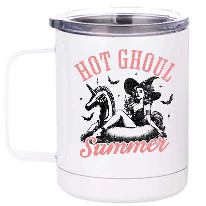 Funny Halloween Hot Ghoul Summer Summerween Front & Back 12oz Stainless Steel Tumbler Cup