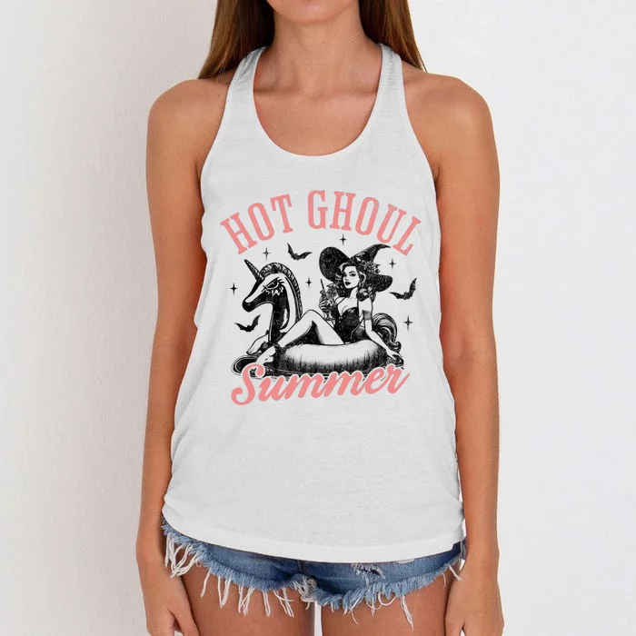 Funny Halloween Hot Ghoul Summer Summerween Women's Knotted Racerback Tank