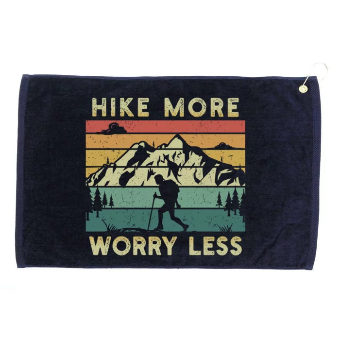 Funny Hiking Hike More Worry Less Camping Mountain Adventure Gift Grommeted Golf Towel