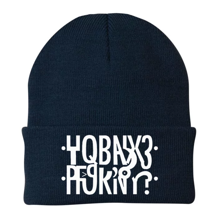 Funny Horny Hidden Message Horny Reflexed Secret Message Knit Cap Winter Beanie