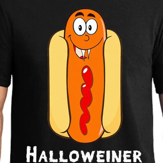 Funny Halloween Hot Dog Costume Halloweiner Party Weiner Pajama Set