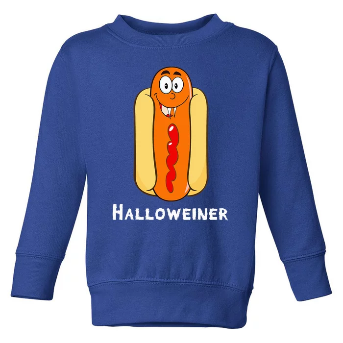 Funny Halloween Hot Dog Costume Halloweiner Party Weiner Toddler Sweatshirt