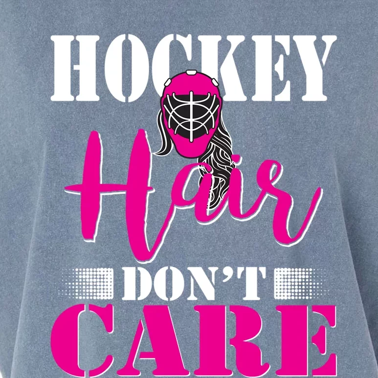 Funny Hockey Hair Dont Care Ice Hockey Mom Goalie Player Gift Garment-Dyed Women's Muscle Tee