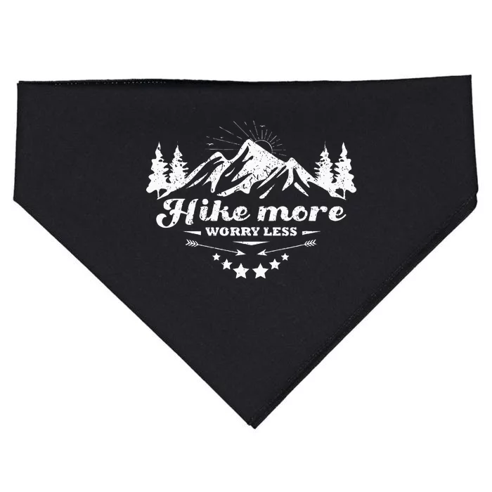 Funny Hiking Hike More Worry Less USA-Made Doggie Bandana