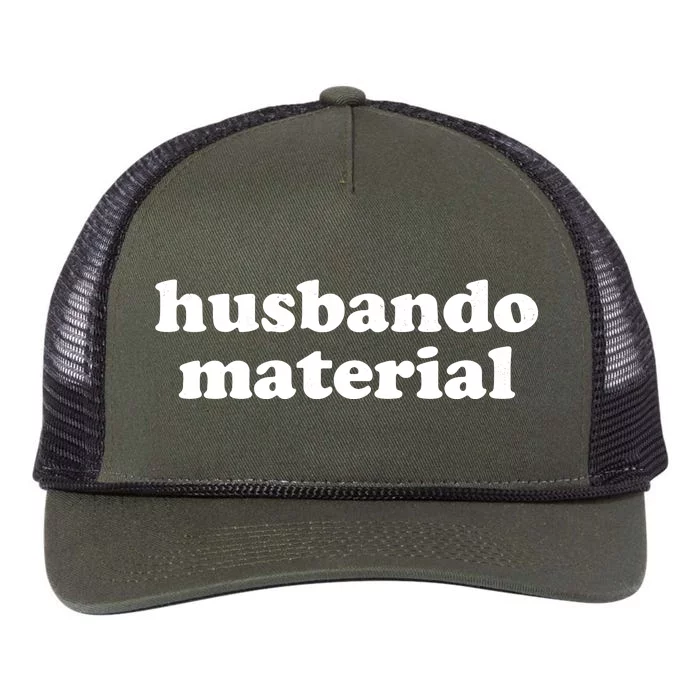 Funny Husbando Husband Material Anime Fan Retro Rope Trucker Hat Cap